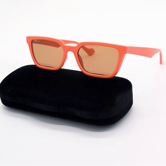 NEW GUCCI GG1539S 004 CAT EYE ORANGE BROWN WOMEN SUNGLASSES GUCCI - Picture 3 of 12